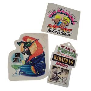 Lot 3 Jimmy Buffett Caribbean Soul STICKER Got Salt Parrot Big Kahuna Surf Shop